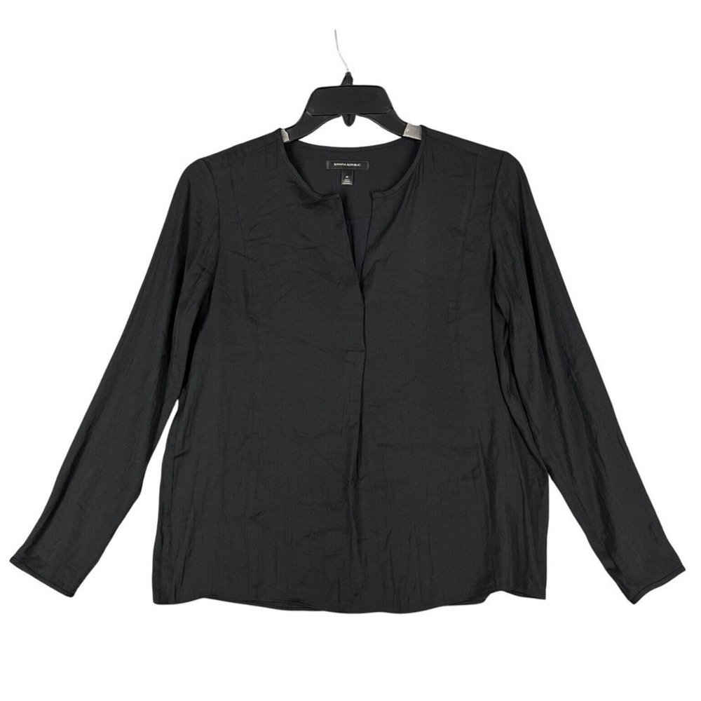 Banana Republic Blouse Size M Black Minimalist Capsule Monochrome‎ Sophisticated